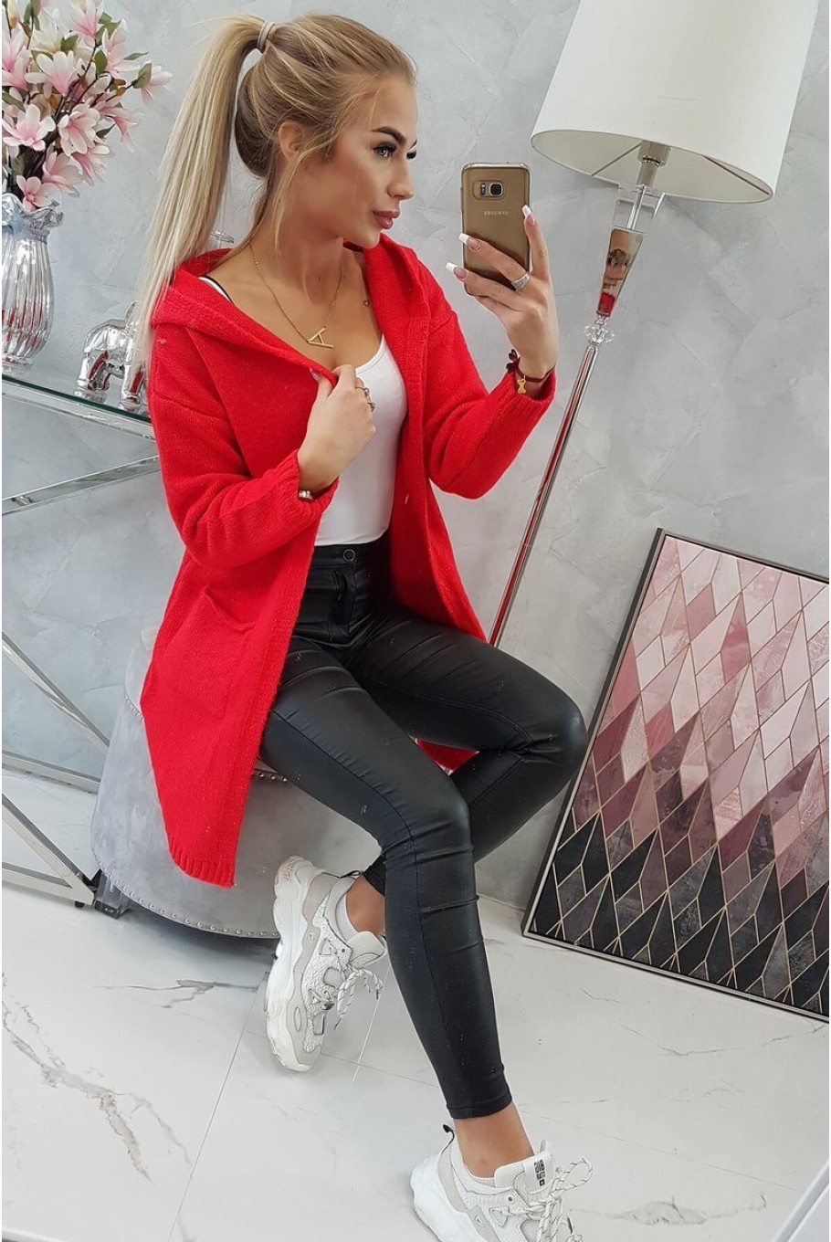 Cardigan cu gluga dama