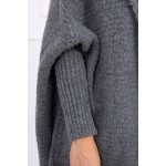 Cardigan casual-sport cu gluga gri-inchis