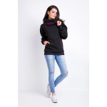 Pulover negru cu guler supradimensionat