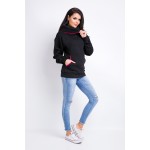Pulover negru cu guler supradimensionat