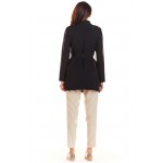 Jacheta neagra stil militar cu guler si butoni Jacheta neagra stil militar cu guler si butoni