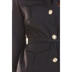 Jacheta neagra stil militar cu guler si butoni