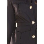 Jacheta neagra stil militar cu guler si butoni Jacheta neagra stil militar cu guler si butoni