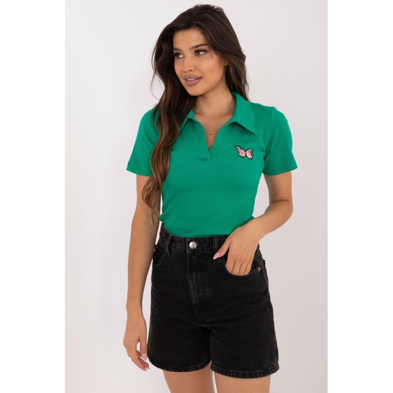 Bluza polo dama verde slim fit Bluza polo dama verde slim fit