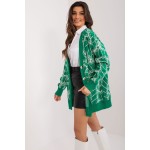 Cardigan cu imprimeu verde cu nasturi