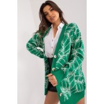 Cardigan cu imprimeu verde cu nasturi