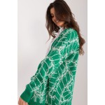 Cardigan cu imprimeu verde cu nasturi