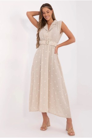 Rochie tip camasa de vara lunga bej