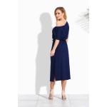 Rochie casual midi cu maneci scurte si buzunare laterale navyblue Rochie casual midi cu maneci scurte si buzunare laterale navyblue