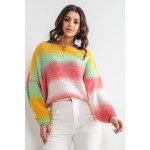 Pulover dama colorat supradimensionat