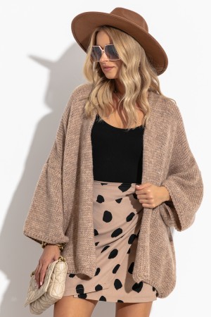 Cardigan supradimensionat latte Almara