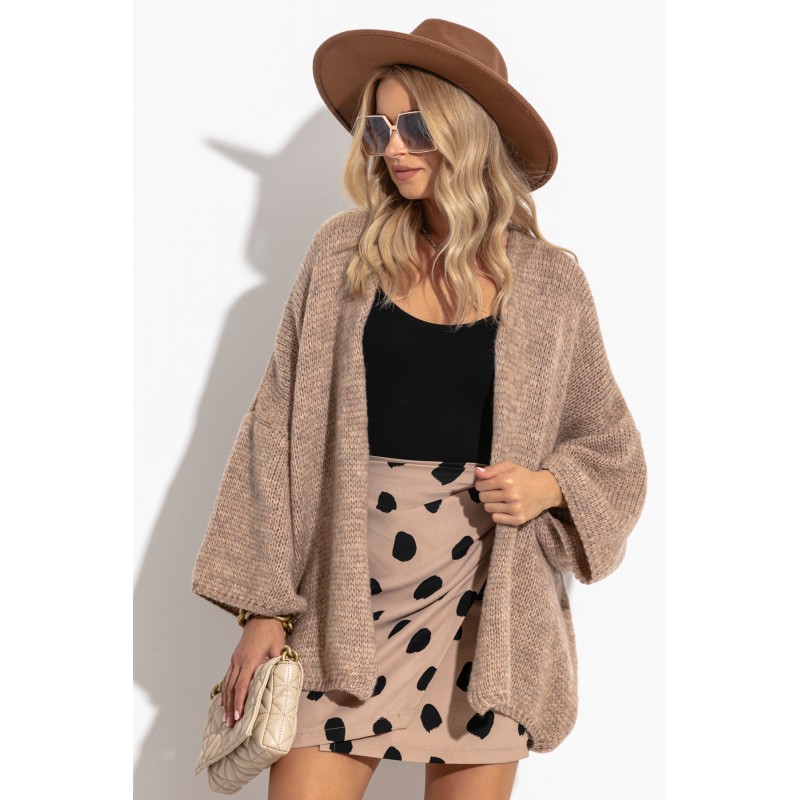 Cardigan supradimensionat latte Almara