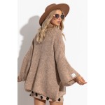 Cardigan supradimensionat latte Almara