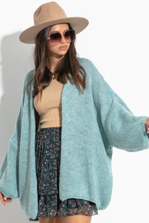 Cardigan supradimensionat blue tricotat F1278-5