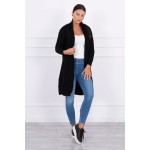 Cardigan midi negru cu model torsade 2019-1-3