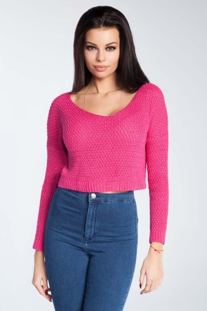 Bluza roz scurta lungime pana in talie Fobya