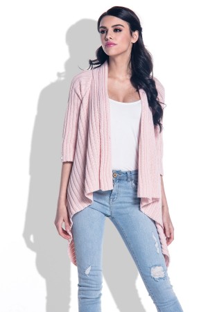 Cardigan cu colturi si maneci trei sferturi pinkpowder