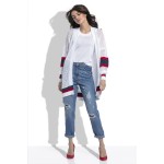 Cardigan de dama alb tip plasa casual-sport