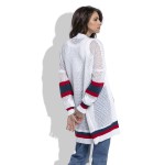 Cardigan de dama alb tip plasa casual-sport