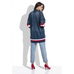 Cardigan de dama bleumarin tip plasa casual-sport