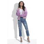 Cardigan mov cu maneci supradimensionate