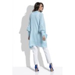Cardigan de dama skyblue cu model decorativ tricotat