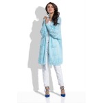 Cardigan de dama skyblue cu model decorativ tricotat
