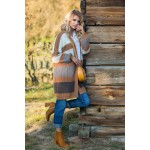 Cardigan lung cu dungi colorate F583-4