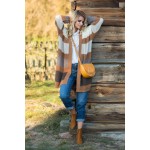Cardigan lung cu dungi colorate F583-4