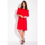 Rochie rosie casual cu maneca scurta banda elastica Rochie rosie casual cu maneca scurta banda elastica