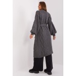Cardigan dama lung si supradimensionat cu cordon in talie gri Cardigan dama lung si supradimensionat cu cordon in talie gri