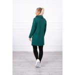 Hanorac verde asimetric cu guler inalt