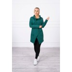 Hanorac verde asimetric cu guler inalt