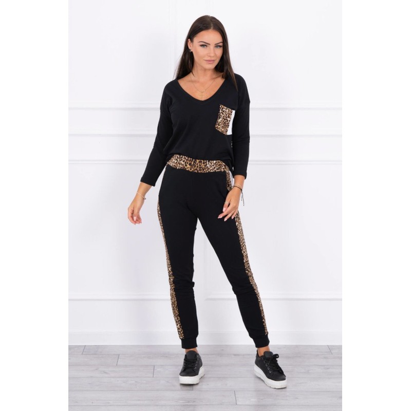 Trening de dama negru cu imprimeu animal print