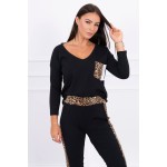 Trening de dama negru cu imprimeu animal print