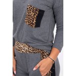 Trening gri-inchis cu pantaloni lungi drepti cu buzunare