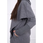 Hanorac cu aspect petrecut si buzunare gri-inchis Hanorac cu aspect petrecut si buzunare gri-inchis