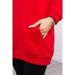 Hanorac casual cu gluga rosu Hanorac casual cu gluga rosu