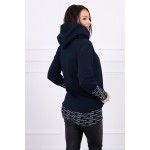 Hanorac casual cu gluga bleumarin Hanorac casual cu gluga bleumarin