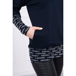 Hanorac casual cu gluga bleumarin Hanorac casual cu gluga bleumarin