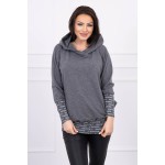 Hanorac casual cu gluga gri-inchis