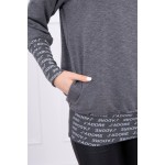 Hanorac casual cu gluga gri-inchis