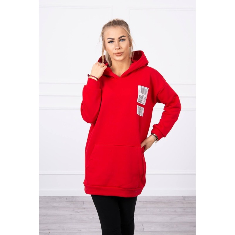 Hanorac casual cu gluga rosu Hanorac casual cu gluga rosu