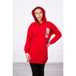 Hanorac casual cu gluga rosu Hanorac casual cu gluga rosu