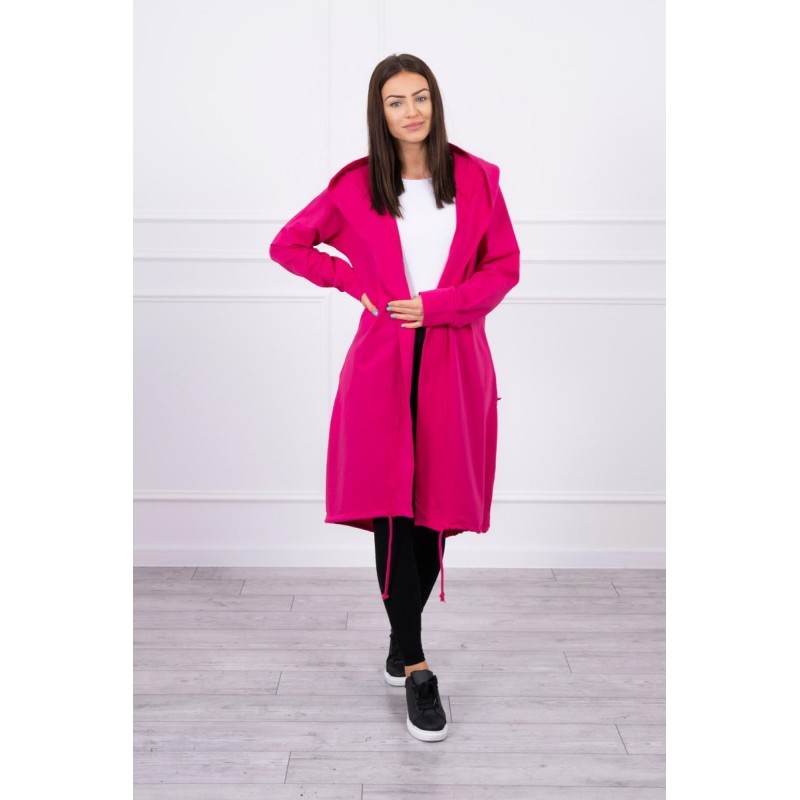 Cardigan Fuchsia dama cu lungime medie