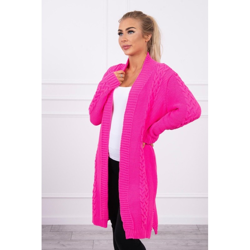 Cardigan dama lung neon roz