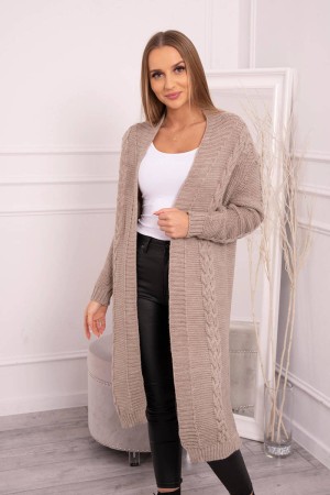 Cardigan lung de dama de culoare latte