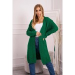 Cardigan verde midi de zi cu model torsade Cardigan verde midi de zi cu model torsade
