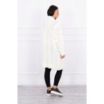 Cardigan dama cu torsade lung alb Cardigan dama cu torsade lung alb
