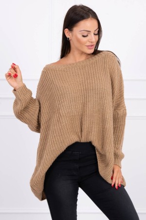 Pulover asimetric casual camel
